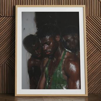 Centerfold - Gay Black Lovers Art Print / Canvas, Beneath Museum-grade Varnish, Gay Black Lovers, Lids Heavy