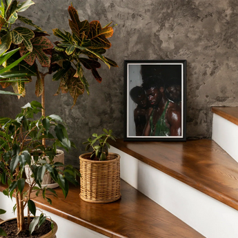 Centerfold - Gay Black Lovers Art Print / Canvas, Beneath Museum-grade Varnish, Gay Black Lovers, Lids Heavy