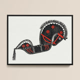 Ceremonieel Danspaard - Reijer Stolk Graphic Art Print / Canvas Black Red Stylized Horse Illustration Framed Art Print Reijer Stolk’s