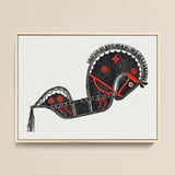 Ceremonieel Danspaard - Reijer Stolk Graphic Art Print / Canvas Black Red Stylized Horse Illustration Minimalist Frame Stolk’s, Dutch Folk