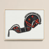 Ceremonieel Danspaard - Reijer Stolk Graphic Art Print / Canvas Black Red Stylized Horse Illustration Minimalist Frame Reijer Stolk’s