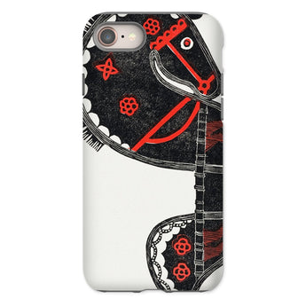 Ceremonieel Danspaard - Reijer Stolk Phone Case Iphone 8 / Matte Decorative Phone Case Stylized Black Red Horse Design Reijer Stolk’s