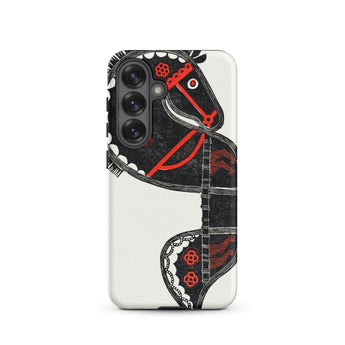 Ceremonieel Danspaard - Reijer Stolk Phone Case Samsung Galaxy S25 / Matte Sleek White Stylized Black Red Horse Stolk’s, Mobile Cases