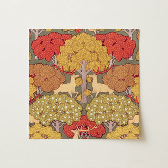 Cerfs et Arbres - Maurice Pillard Verneuil Art Print / Canvas, 12x12’’ / 31x31cm / Unframed / no Border, Posters Prints & Visual Artwork,