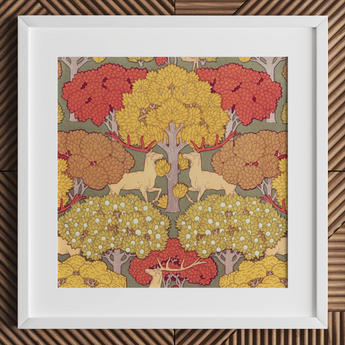 Cerfs et Arbres - Maurice Pillard Verneuil Art Print / Canvas, Maurice Pillard Verneuil, Art Nouveau Print, Verneuil’s Sylvan Reverie