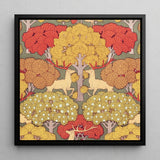 Cerfs et Arbres - Maurice Pillard Verneuil Art Print / Canvas, Maurice Pillard Verneuil, Art Nouveau Print, Verneuil’s Sylvan Reverie