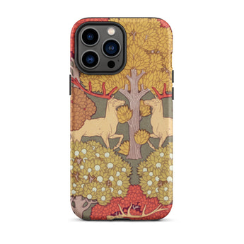 Cerfs et Arbres - Maurice Pillard Verneuil Phone Case, Maurice Pillard Verneuil, Art Nouveau Masterpiece, Verneuil’s Cerfs
