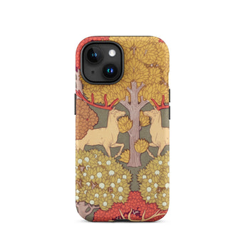 Cerfs et Arbres - Maurice Pillard Verneuil Phone Case Iphone 15 / Matte Deer-themed Phone Case Maurice Pillard Verneuil, Art Nouveau