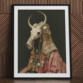 Cernunnos - Stampa d'arte del sacerdote pagano / Tela, 24x32’’ / 61x81cm / Cornice nera / Passe-partout, Poster, stampe e arte visiva, Toby Leon