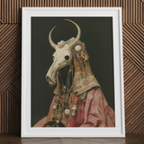 Cernunnos - Stampa d'arte del sacerdote pagano / Tela, 24x32’’ / 61x81cm / Cornice bianca / Passe-partout, Poster, stampe e arte visiva, Toby Leon