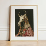 Cernunnos - Pagan Priest Art Print / Canvas, Pagan Priest Art, Pagan Priest Looms, Dimly Lit Otherworldly Space