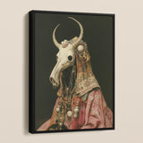 Cernunnos - Pagan Priest Framed Canvas, Framed Canvas Print Figure Horned Animal Skull Mask