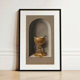 Chalice of Saint John the Evangelist - Hans Memling Art Print / Canvas Golden Dark Green Snake Coiled Handle Depicted Memling’s, Prints