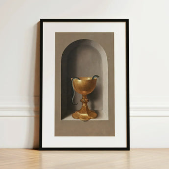 Chalice of Saint John the Evangelist - Hans Memling Art Print / Canvas Golden Dark Green Snake Coiled Handle Depicted Memling’s, Prints