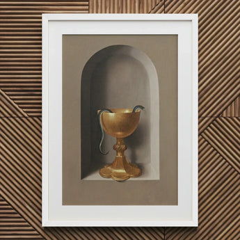 Chalice of Saint John the Evangelist - Hans Memling Art Print / Canvas Golden Goblet Ornate Base Green Snake Coiled Rim Memling’s, Prints