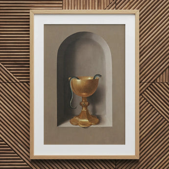 Chalice of Saint John the Evangelist - Hans Memling Art Print / Canvas Golden Ornate Base Snake Coiled Rim Depicted Memling’s, Prints