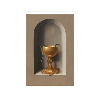Chalice of Saint John the Evangelist - Hans Memling Art Print / Canvas Golden Chalice Two Handles Decorative Stem Hans Memling’s Chalice,