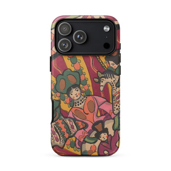 Chauve Souris - Ralph Barton Phone Case Iphone 17 Pro Max / Matte Vibrant Illustrated Stylized Figures Bold Pink, Carnival Light Spills,