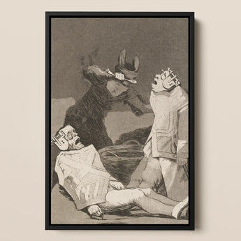 The Chinchillas - Francisco De Goya Art Print / Canvas Black-framed Artwork Dramatic Scene Monochrome Tones Goya Art Print, Ignorance