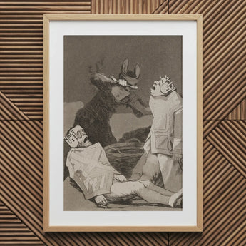 The Chinchillas - Francisco De Goya Art Print / Canvas Framed Monochrome Surreal Violent Scene, Ignorance Gnaws, Blind Authority Muzzles