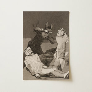 The Chinchillas - Francisco De Goya Art Print / Canvas Monochromatic Dramatic Scene Three Figures Dark Attire Object Goya Art Print,