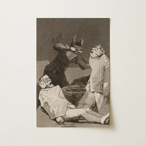 The Chinchillas - Francisco De Goya Art Print / Canvas Monochromatic Dramatic Scene Three Figures Dark Attire Object, Ignorance Gnaws,