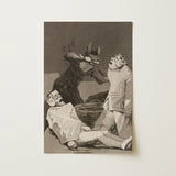 The Chinchillas - Francisco De Goya Art Print / Canvas Monochromatic Dramatic Scene Three Figures Dark Attire Object Goya Art Print,