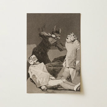The Chinchillas - Francisco De Goya Art Print / Canvas Monochromatic Dramatic Scene Three Figures Dark Attire Object Goya Art Print,