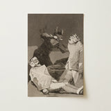 The Chinchillas - Francisco De Goya Art Print / Canvas Monochromatic Dramatic Scene Three Figures Dark Attire Object, Ignorance Gnaws,