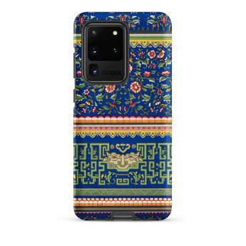 Chinese Aesthetic Pattern - Owen Jones Phone Case Samsung Galaxy S20 Ultra / Matte Vibrant Blue Adorned Intricate Floral Geometric,