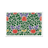 Chinese Botanical Illustration - Owen Jones Art Print / Canvas Floral Pattern Red Purple Yellow Blooms Amid Green, Lush Tapestry Prints
