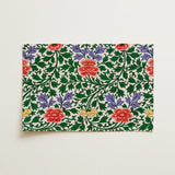 Chinese Botanical Illustration - Owen Jones Art Print / Canvas Rectangular Placemat Vibrant Floral Pattern Red Blossoms Purple Owen Jones,