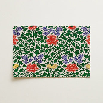 Chinese Botanical Illustration - Owen Jones Art Print / Canvas Rectangular Placemat Vibrant Floral Pattern Red Blossoms Purple Owen Jones,