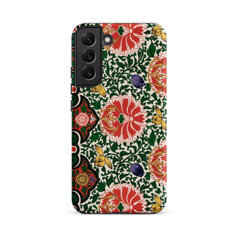 Chinese Floral Pattern - Owen Jones Phone Case Samsung Galaxy S22 Plus / Matte Vibrant Bold Red Blossoms Lush Symphony, Rhythmic Blooms