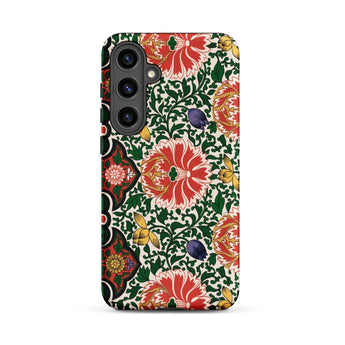 Chinese Floral Pattern - Owen Jones Phone Case Samsung Galaxy S24 Plus / Matte Vibrant Bold Red Pink Blossoms Symphony, Rhythmic Blooms