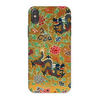 Chinese and Japanese Pattern - Auguste Racinet Iphone Case, x / Matte, Decorative Phone Case Colorful Asian-inspired Dragon Floral Pattern