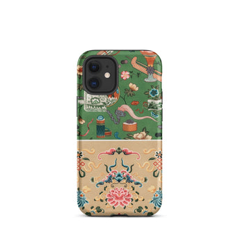 Chinoiserie Double Act - Auguste Racinet Phone Case Iphone 12 Mini / Matte Floral Patterned Phone Case Auguste Racinet Pattern, Chinoiserie