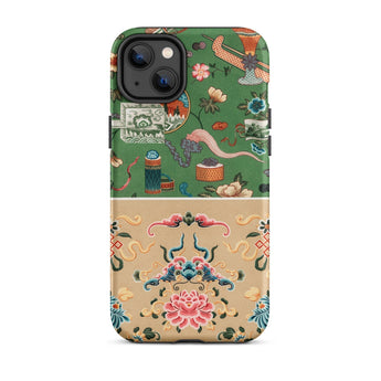 Chinoiserie Double Act - Auguste Racinet Phone Case Iphone 14 Plus / Matte Patterned Phone Case Auguste Racinet Pattern, Chinoiserie Chic