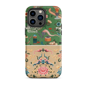 Chinoiserie Double Act - Auguste Racinet Phone Case Iphone 14 Pro Max / Matte Patterned Iphone Case Auguste Racinet Pattern, Chinoiserie