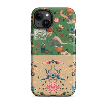 Chinoiserie Double Act - Auguste Racinet Phone Case Iphone 15 Plus / Matte Patterned Phone Case Auguste Racinet Pattern, Chinoiserie Chic
