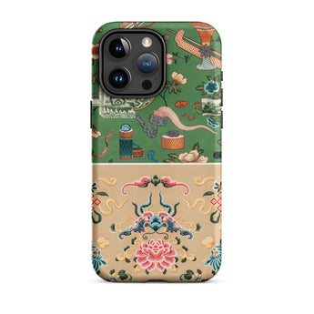 Chinoiserie Double Act - Auguste Racinet Phone Case Iphone 15 Pro Max / Matte Ornate Patterned Phone Case Auguste Racinet Pattern,