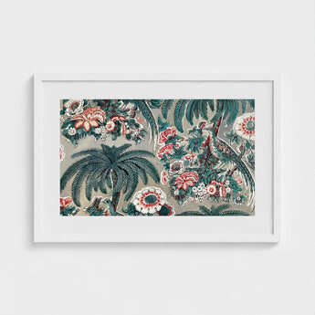 Chintz - George Loughridge Jungle Art Print / Canvas Framed Tropical Vibrant Pink White Flowers Lush Loughridge’s, Watercolor, Prints