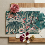 Chintz - George Loughridge Jungle Art Print / Canvas Rectangular Piece Paper Detailed Botanical Print Teal Palm George Loughridge’s Chintz,