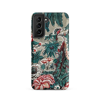Chintz - George Loughridge Jungle Phone Case Samsung Galaxy S21 / Matte Vibrant Detailed Botanical Print Teal Leaves, Watercolor, Iphone