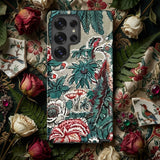Chintz - George Loughridge Jungle Phone Case Vintage-inspired Floral Detailed Pattern Teal Red, Watercolor, Iphone Mobile Cases
