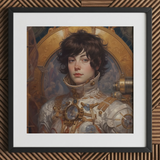 Chloe - Impresión artística / Lienzo de astronauta lesbiana francesa, 12x12’’ / 31x31cm / Marco negro / Cartón paspartú, Pósters, impresiones y arte visual, Toby Leon