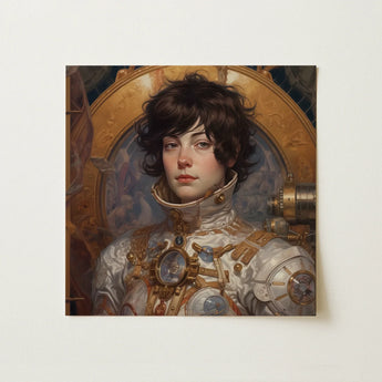 Chloe - French Lesbian Astronaut Art Print / Canvas, French Lesbian Astronaut, Lesbian Astronaut Aesthetic, Gayest Astronaut