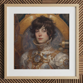 Chloe - French Lesbian Astronaut Art Print / Canvas, French Lesbian Astronaut, Lesbian Astronaut Aesthetic, Gayest Astronaut