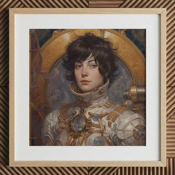 Chloe - French Lesbian Astronaut Art Print / Canvas Wooden Framed Portrait Person Space Suit, Aesthetic, Gayest Prints