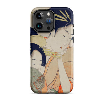 Chojiya - Utamaro Kitagawa Ukiyo-e Phone Case Iphone 15 Pro Max / Matte Artistic Phone Case Utamaro Kitagawa, Captivating Ukiyo-e Diptych,